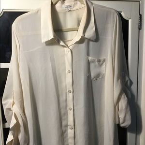 Sheer cream color blouse